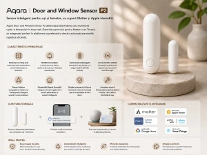 Aqara P2 – Senzor Ușă/Fereastră Thread, Apple Home, Matter - Img 2