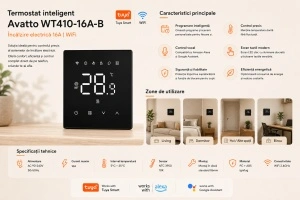 Avatto WT410-16A-B – Termostat Smart WiFi pentru încălzire electrică - Img 2