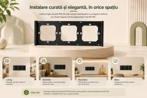 Cadru Triplu de Montare Sonoff M5-80 pentru Intrerupatoare de Perete Graphite - Img 3