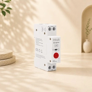 Nous D1Z – Siguranță inteligentă Zigbee, 16A, 1 canal, Monitorizare energie, Montare pe sina DIN
