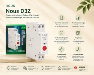 Nous D3Z – Siguranță Inteligentă pe Șină DIN, Zigbee 25A, Monitorizare Consum - Img 2