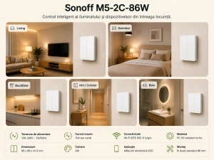 Sonoff M5-2C-86W – Întrerupător Smart, 2 Canale WiFi, Matter - Img 3