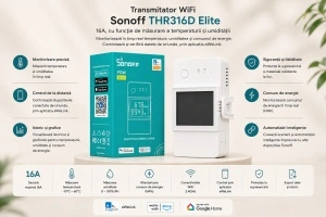 SONOFF THR316D Elite – Releu Smart WiFi cu Monitorizare Temperatură și Umiditate - Img 2