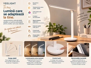 Yeelight Z1 Pro – Lampă de Birou Pliabilă Reîncărcabilă - Img 2