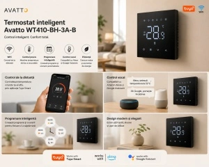 Avatto WT410-BH-3A-B – Termostat Smart WiFi pentru centrală pe gaz - Img 2