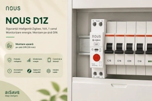 Nous D1Z – Siguranță inteligentă Zigbee, 16A, 1 canal, Monitorizare energie, Montare pe sina DIN - Img 5