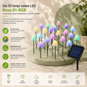 Rovo 01-RGB – Set Lampi Solare LED de gradina, RGB - Img 2