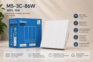 Sonoff M5-3C-86W – Întrerupător Smart WiFi, Matter, 3 canale - Img 2
