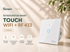 Sonoff T1 EU TX – Întrerupător Inteligent WiFi + RF 433, 1 Canal - Img 2