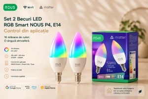 Set Nous P4 – Set 2 Becuri Smart WiFi, E14, RGB - Img 2