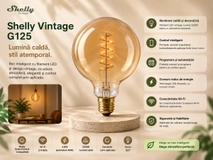 Shelly Vintage G125 – Bec Smart WiFi, E27 - Img 2