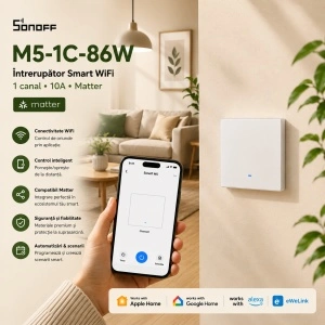 Sonoff M5-1C-86W – Întrerupător Smart, 1 Canal WiFi, Matter - Img 3