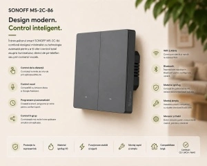 Sonoff M5-2C-86 – Întrerupător Smart, 2 Canale WiFi - Img 2
