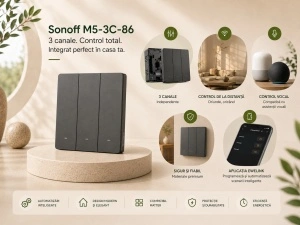 Sonoff M5-3C-86 – Întrerupător Smart Wifi, 3 canale - Img 2