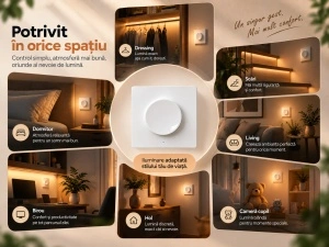 Yeelight Wireless Smart Dimmer – Comutator Inteligent cu Dimmer - Img 3