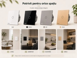 Intrerupator Simplu cu Touch Welaik Panou din Sticla - Img 5