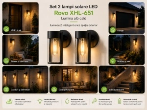 Rovo XHL-651 – Set 2 Lămpi Solare - Img 3