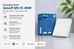 Sonoff M5-1C-80W – Întrerupător Smart WiFi, Matter, 1 canal pentru cadru - Img 2