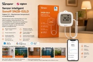 Sonoff SNZB-02LD – Senzor Temperatură cu Sondă Externă, Zigbee - Img 2