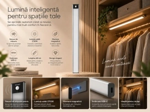 Yeelight A60 Argintiu – Lumină de Dulap 60cm cu Senzor - Img 2