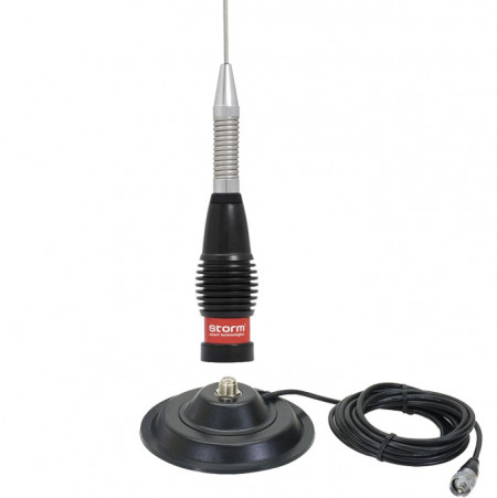 Promotie Antena Radio CB Storm ML145 Black + Baza Magnetica Megawatt 145PL