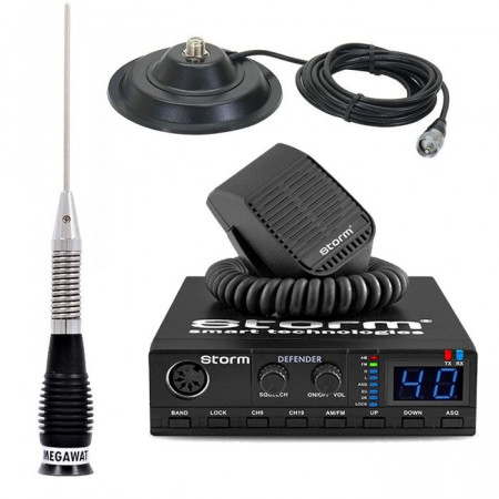 Promotie statie radio CB Storm Defender + antena CB Megawat ML 100 + baza magnetica