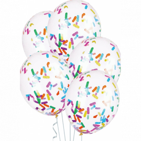 5 Baloane latex 30cm cu confetti