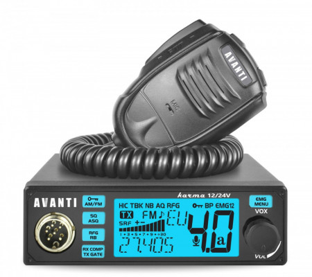 Statie Radio CB Avanti KARMA, 12-24V, ASQ, RFGain, RX Compander, TX Gate *PRO-Version*