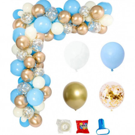 Ghirlanda baloane set 100 baloane blue pastel XXL
