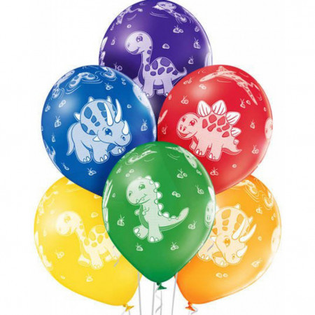 Set 6 baloane multicolore dinozauri