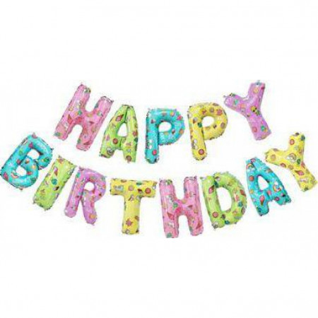 Set Baloane multicolore Happy Birthday