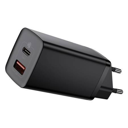 Incarcator priza Baseus GaN2 USB QC3.0 + Type-C 65W, Negru