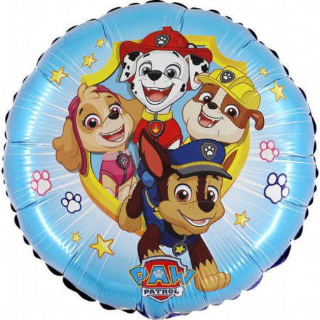 Balon din folie Patrula Catelusilor rotund albastru 46 cm