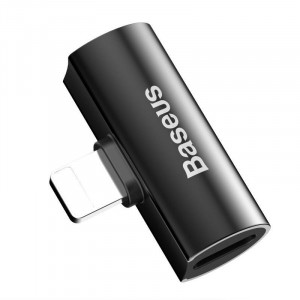 Adaptor Audio Baseus L46 Lightning la 2x Lightning (negru) - Img 2