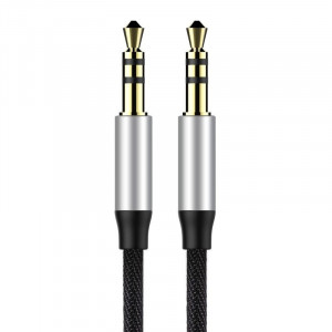 Cablu audio mini jack 3,5mm AUX Baseus Yiven 0,5m (negru-argintiu) - Img 2