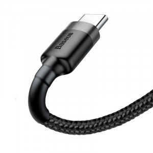 Cablu de date Baseus Cafule cu Incarcare rapida USB/Type C, 3A, 1m (negru/gri) - Img 4
