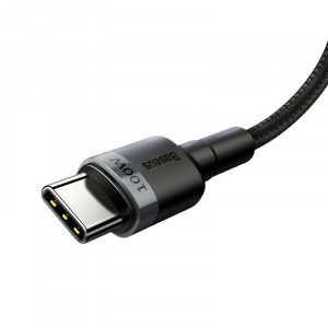Cablu USB-C Baseus Cafule, QC 3.0, PD 2.0, 100W, 5A, 2m (gri-negru) - Img 4