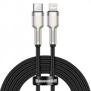 Cablu USB-C la Lightning Baseus Cafule, PD, 20W, 2m (negru) - Img 1