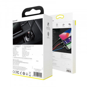 Incarcator auto Baseus Digital Display 24W + cablu USB 3in1 Baseus Three Primary Colors 1,2m - Img 7