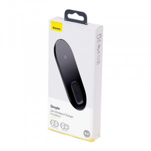 Incarcator wireless Qi 2in1 Baseus Simple, 15W pt telefon si Apple Airpods Pro (negru) - Img 6