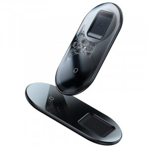 Incarcator wireless Qi 2in1 Baseus Simple, 15W pt telefon si Apple Airpods Pro (transparent) - Img 8