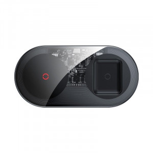 Incarcator wireless Qi 2in1 Baseus Simple Turbo, 20W pt telefon si Apple Airpods (transparent) - Img 3