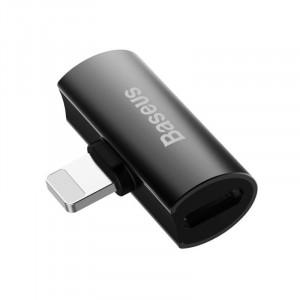 Adaptor Audio Baseus L46 Lightning la 2x Lightning (negru) - Img 3