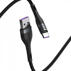 Cablu magnetic USB-C Baseus Zinc 5A 1M (gri-negru) - Img 2