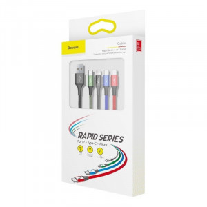 Cablu USB Baseus Fast 4in1 2xUSB-C / Lightning / Micro 3,5A 1,2m (negru) - Img 6