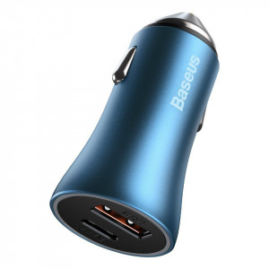 Incarcator auto Baseus Golden Contractor Pro, USB+USB-C, QC4.0+, PD, SCP, 40W (albastru) - Img 4