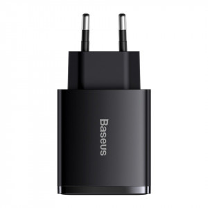 Incarcator Baseus Quick Charger, x2 USB, x1 USB-C, 30W, 3A (negru) - Img 2