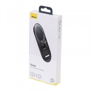 Incarcator wireless Qi 2in1 Baseus Simple 18W pt telefon si Apple Airpods (transparent) - Img 7