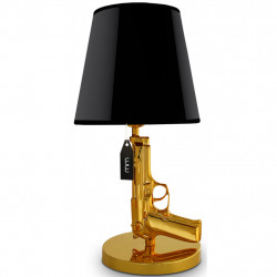 Lampa cu picior auriu in forma de pistol Beretta - Img 2