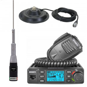 Promotie statie radio CB Avanti Delta + antena CB Avanti Cento + baza magnetica 145PL - Img 1